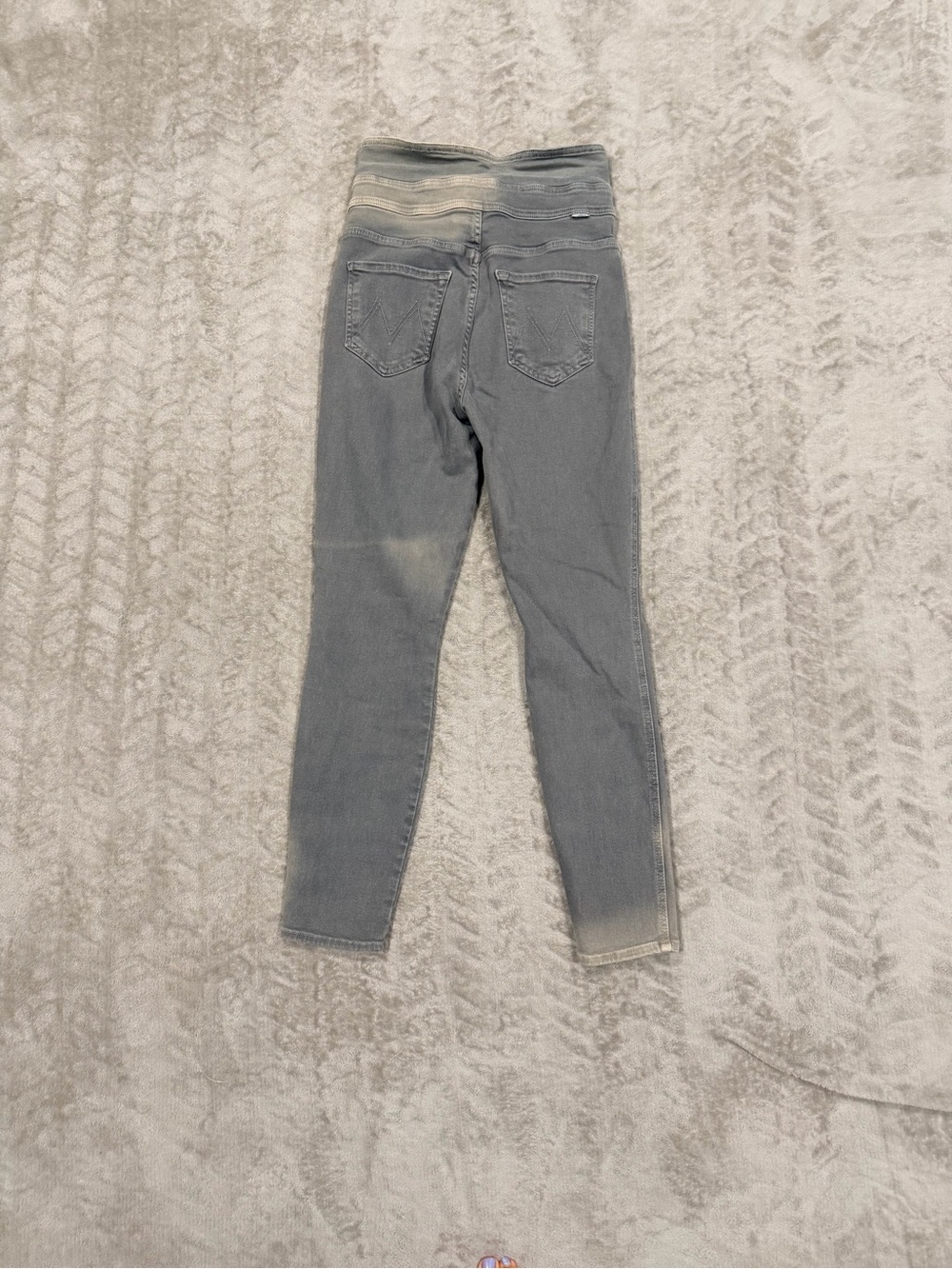 MOTHER The Swooner Exposed Snap Ankle Charcoal Gray Jeans 28 High Waist Grunge - Picture 10 of 10
